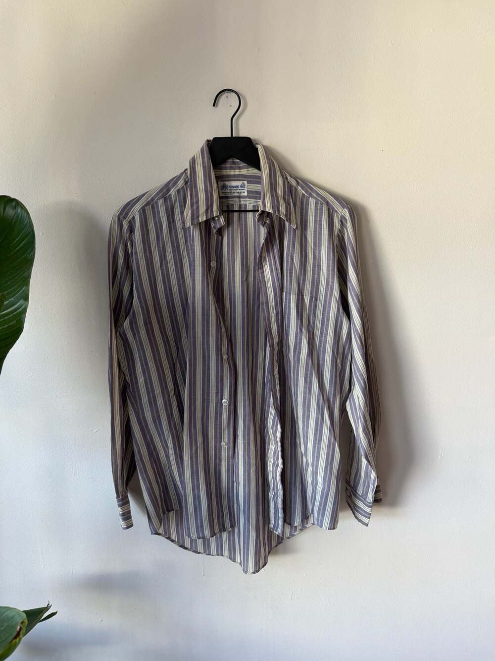 Permanent Press Striped Button Down Shirt Size M 15-15.5 Multi